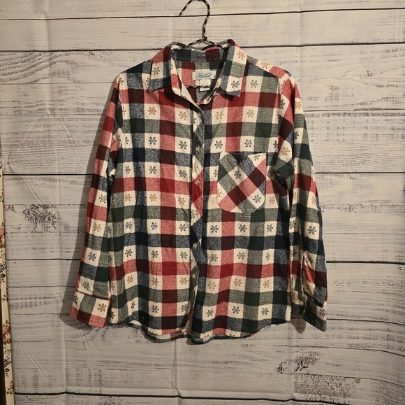 2 Haband Plaid button-down womans longsleeve shirts size Medium. - Picture 4 of 8
